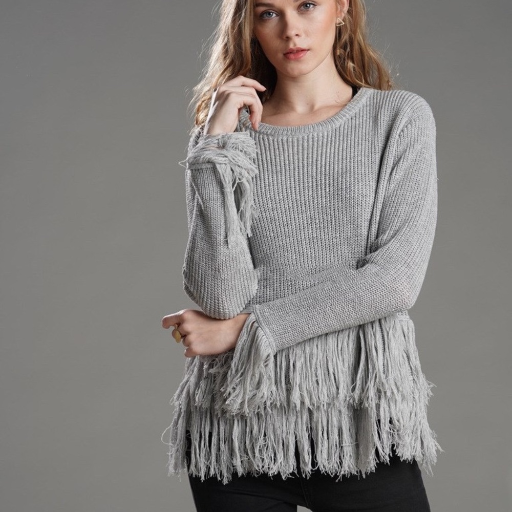 ♦️🆕Gray Tassel Detailed Sweater